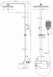 Esbano Система душевая Celine (DS-MB) 107/167/26 черный матовый – фотография-2